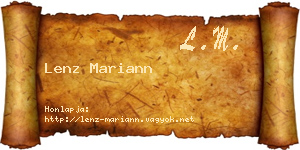Lenz Mariann névjegykártya