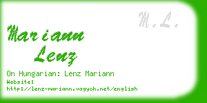 mariann lenz business card